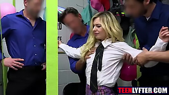 Young Blonde Caught Stealing Gets Pounded By Security Guards